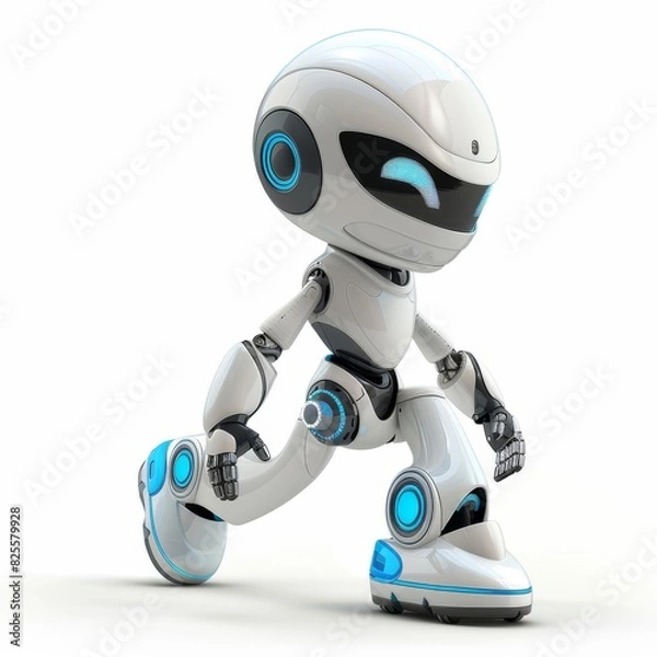 Fototapeta a robot with a blue light on his face, transparent background png