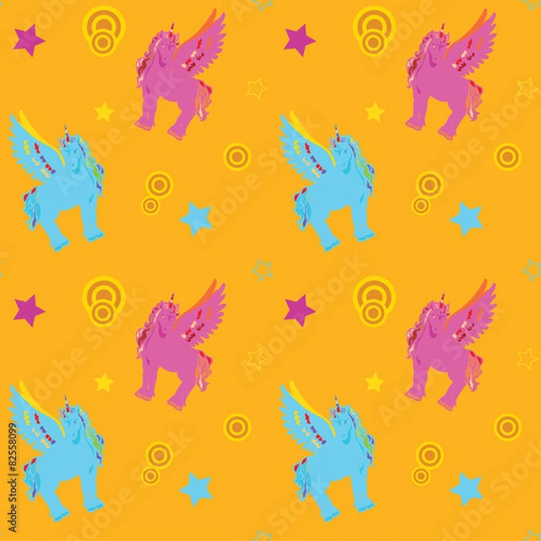 Fototapeta Unicorn Pegasus seamless pattern