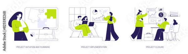 Fototapeta Project lifecycle abstract concept vector illustrations.