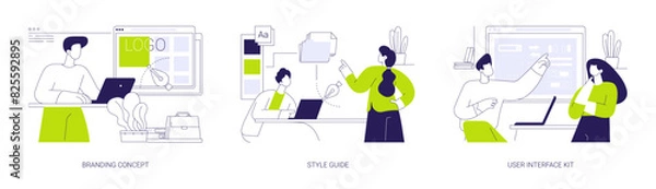 Fototapeta UI design abstract concept vector illustrations.