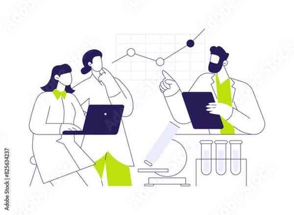 Obraz Data analysis for the scientific research abstract concept vector illustration.