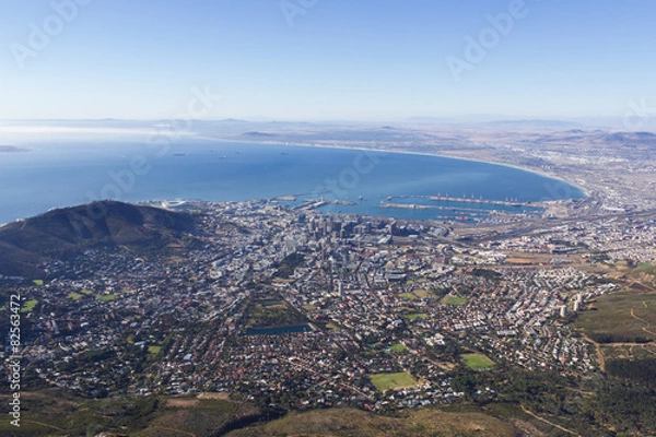 Obraz View of Cape Town from Table Mountain in South Africa