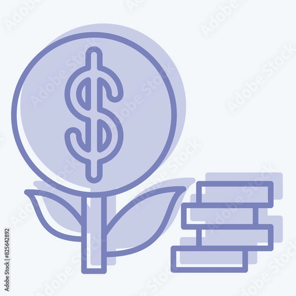 Fototapeta Icon Investment. related to Finance and Tax symbol. two tone style. simple design illustration
