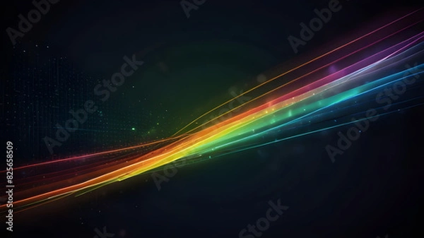 Fototapeta Harnessing the Power of Glowing Motion Lines on Luminous Backgrounds ai generative