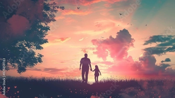 Fototapeta father's day background concept with copy space area for text