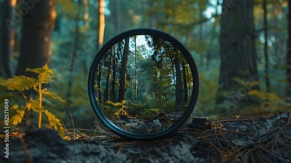 Fototapeta Forest reflection in lens