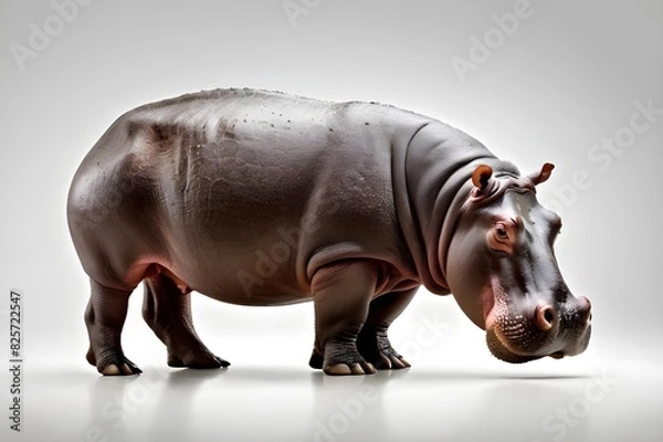 Fototapeta hippopotamus from side view