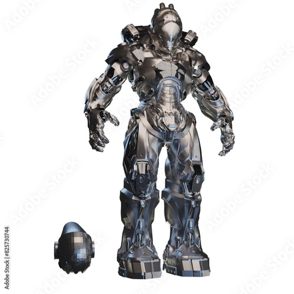 Fototapeta robot 3d rendering metal and glass