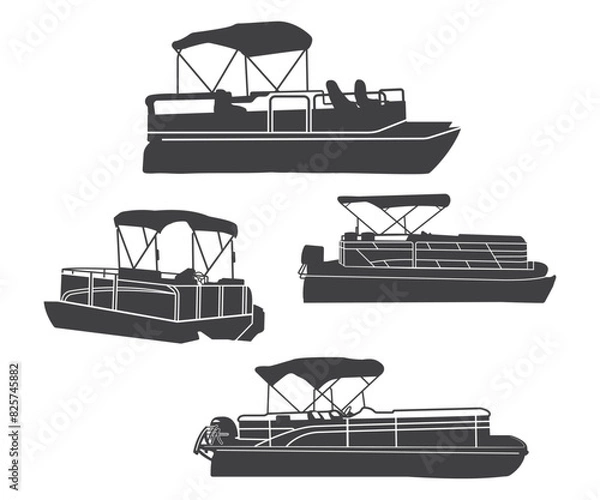 Fototapeta Print Pontoon Boat 4 Design, Pontoon Boat Clipart, Pontoon Boat Vector, Pontoon Boat Gift, Pontoon Boat Outline