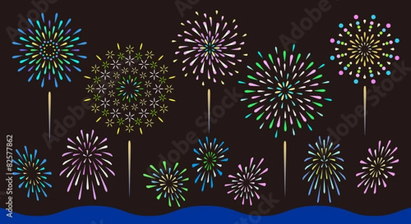 Fototapeta 夏背景　花火