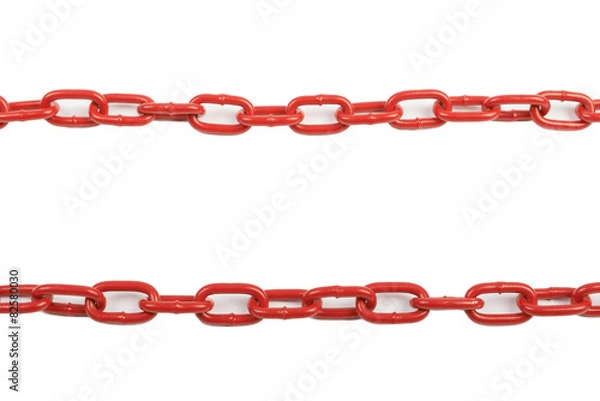 Obraz Square red chain isolated on white background, frame