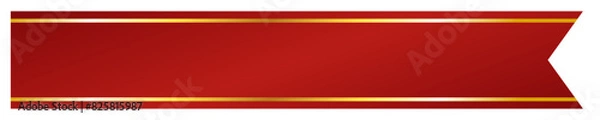 Fototapeta 高級なリボンのタイトルフレーム(赤)