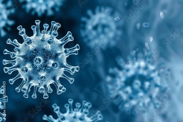 Fototapeta microscopic view of coronavirus cell