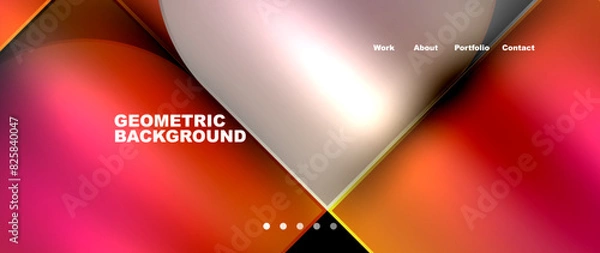 Fototapeta Circles and lines. Bright colorful geometry with glassmorphism effect. Vector Illustration For Wallpaper, Banner, Background, Card, Book Illustration, landing page