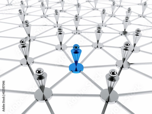 Fototapeta social network concept over the white background