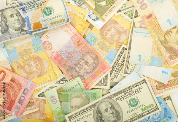 Obraz Background of various money, currencies