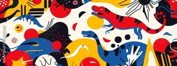 Obraz abstract doodle art of animals