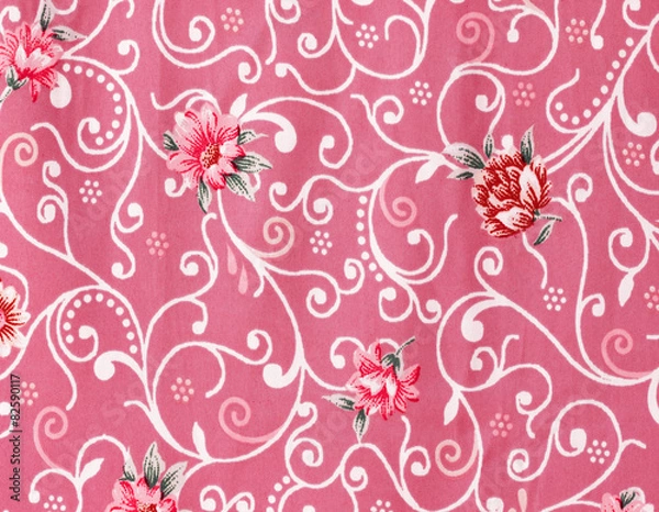 Fototapeta vintage style of tapestry flowers fabric pattern background