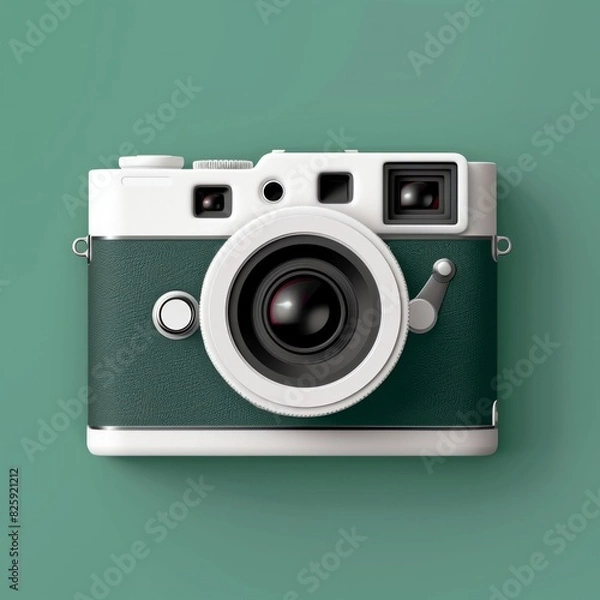 Fototapeta Wildlife Photography Tour Icon Create a 3D icon of a camera with a zoom lens, for wildlife photography tours, AI Generative