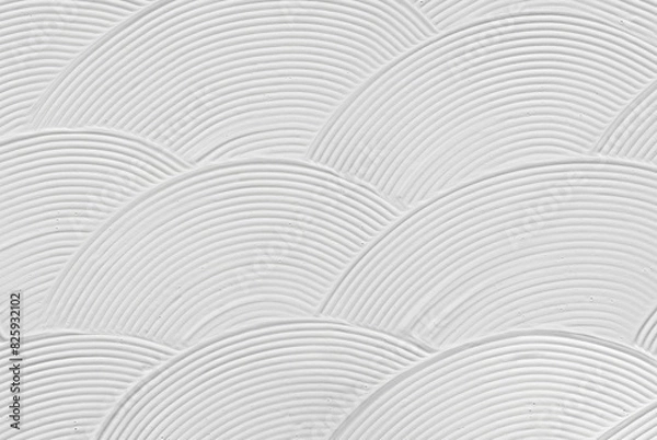 Obraz Trendy 3D paint texture with spatula strokes, white canvas volumetric effect for web design. Gray background to create a wedding cover or postcard, wallpaper on the wall.