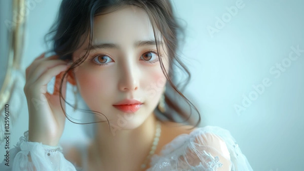 Obraz 美しい かわいい 女性モデル ポートレート