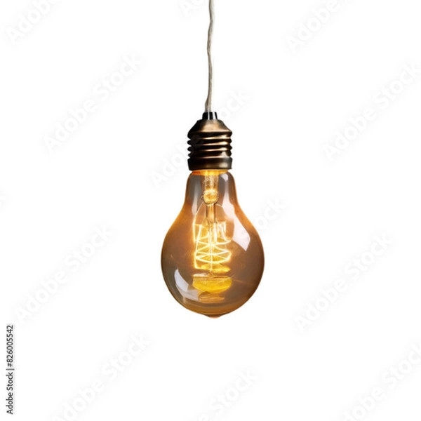 Fototapeta hanging light bulb isolated on a transparent background