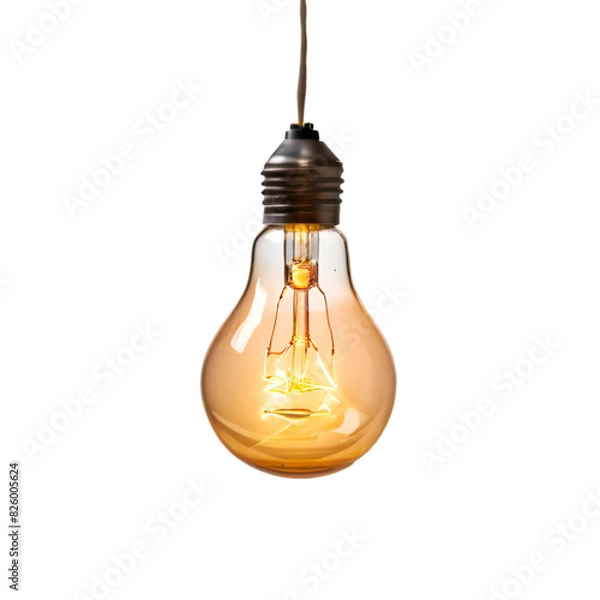 Fototapeta hanging light bulb isolated on a transparent background