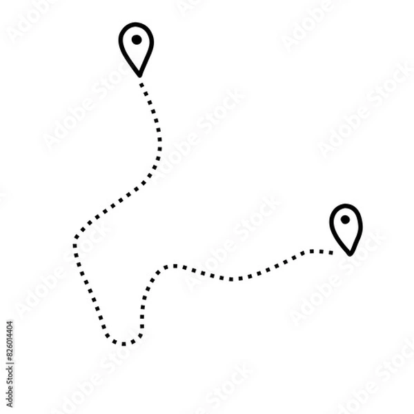 Obraz Route vector icon