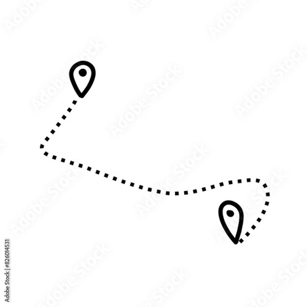 Obraz Route vector icon