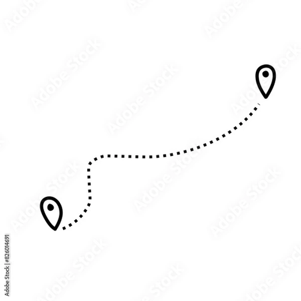 Obraz Route vector icon