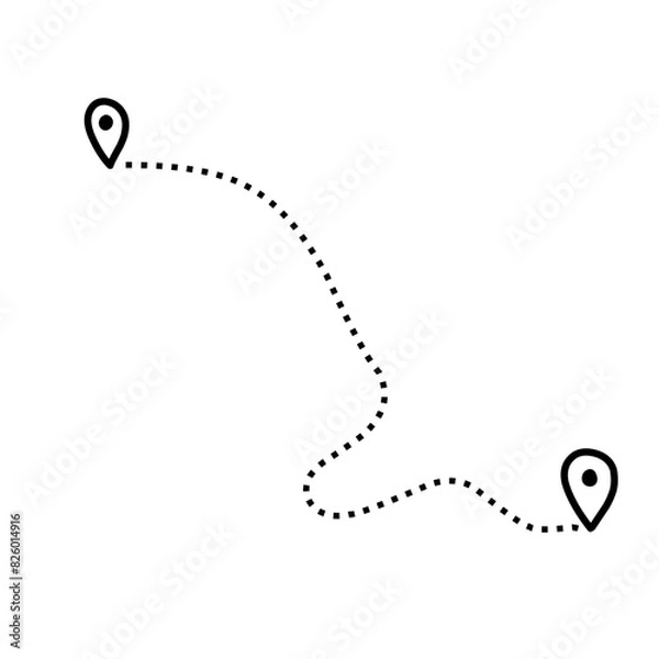 Obraz Route vector icon