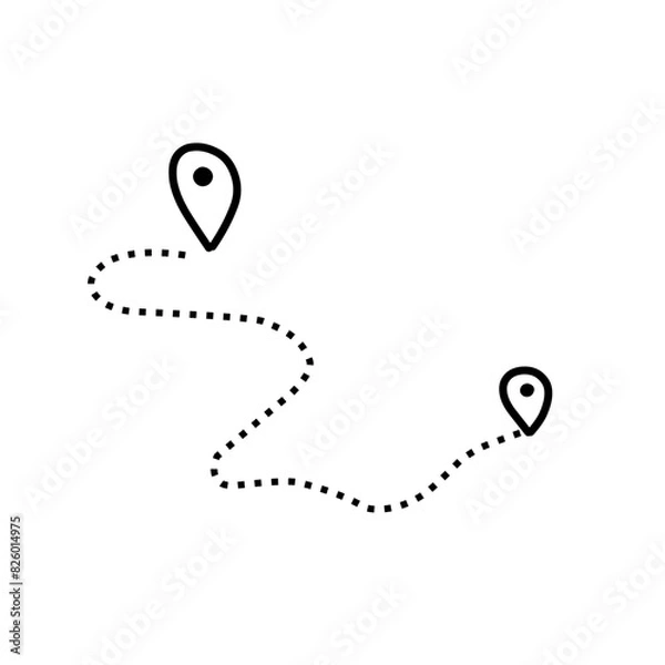 Obraz Route vector icon