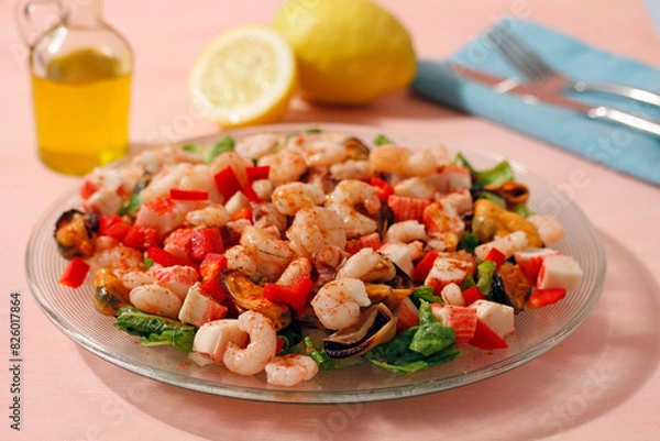 Obraz Seafood salad.