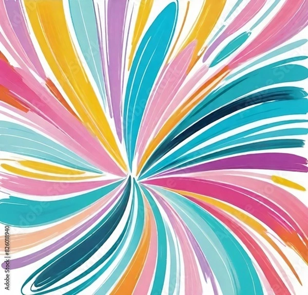 Fototapeta abstract colorful background, colorful, design, illustration, pattern, light, art, wallpaper, swirl, vector, psychedelic, pink, yellow, bright, explosion, star, texture, fractal, digital, line, backdr