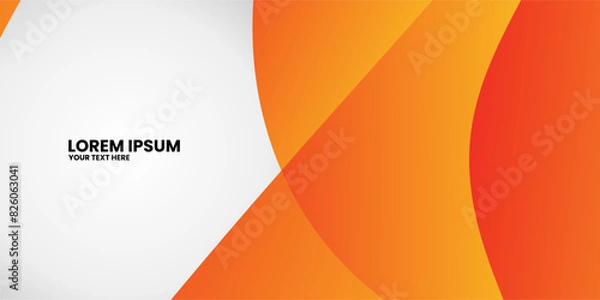 Fototapeta Orange and white abstract shapes with a gradient on a white background.
