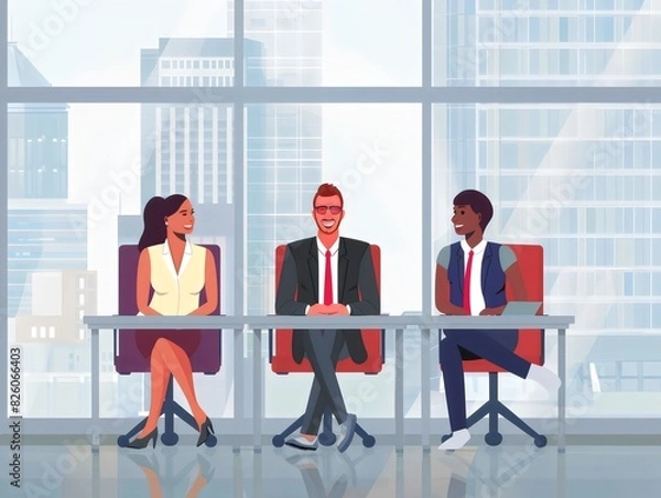 Fototapeta Diverse Business Team Meeting in Modern Office