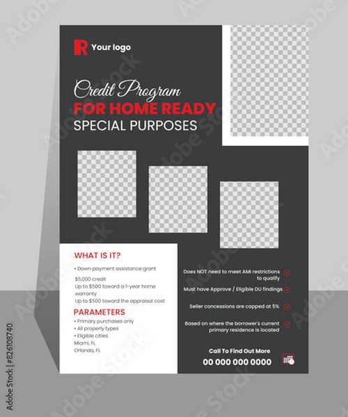 Obraz Unique and modern formal design template. Layer maintain vector flyer design template. 