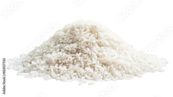 Obraz A mound of rice grains neatly stacked on a clean, white surface