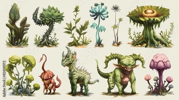 Obraz Different type of alien UHD wallpaper