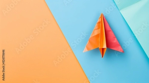 Fototapeta National Paper Airplane Day background concept with copy space