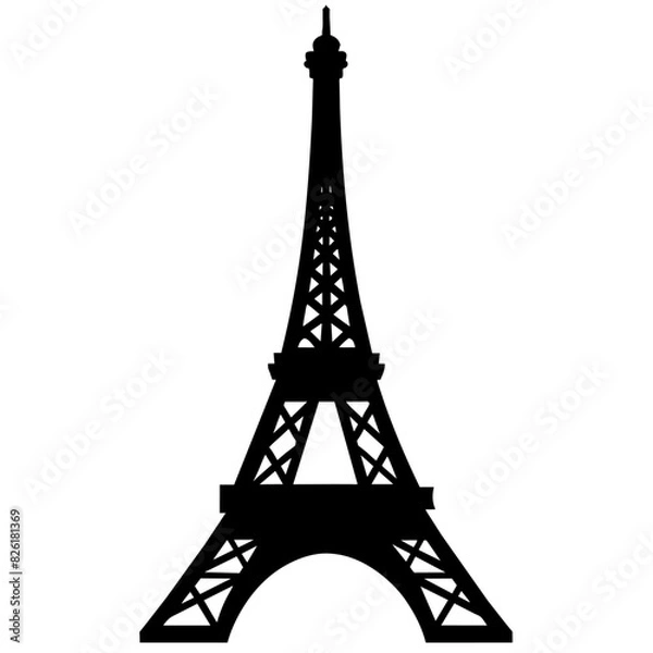 Fototapeta Eiffel tower symbol on a white background