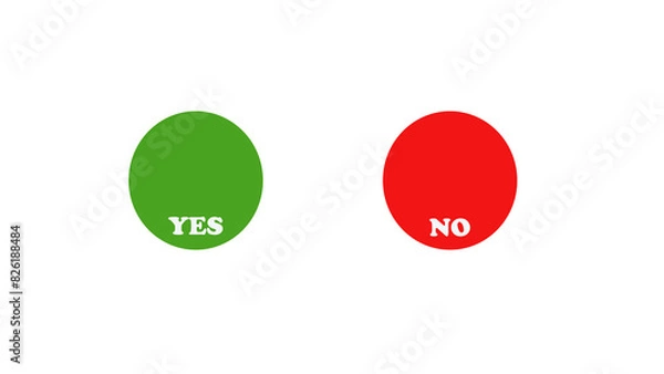 Fototapeta red and green Yes NO buttons PNG | Yes NO buttons Cut out