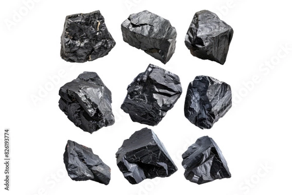 Fototapeta Set of coal isolated on white background