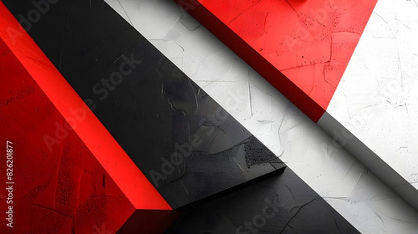 Obraz red black white abstract geometric presentation