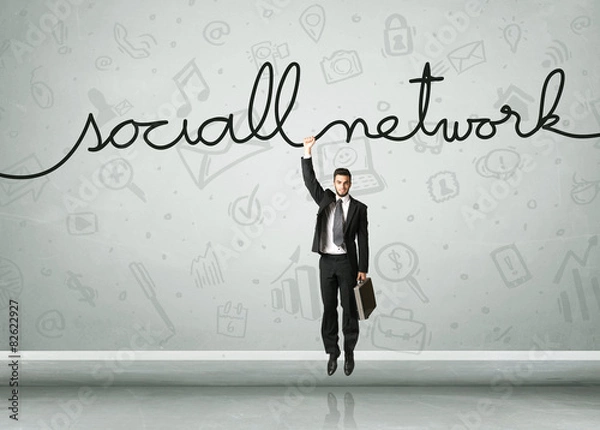 Fototapeta Hanging businessman