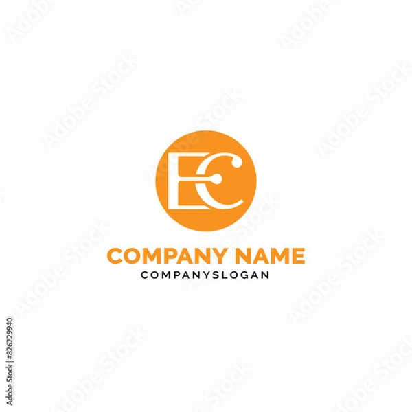Obraz Letter EC logo design, vector logo design
