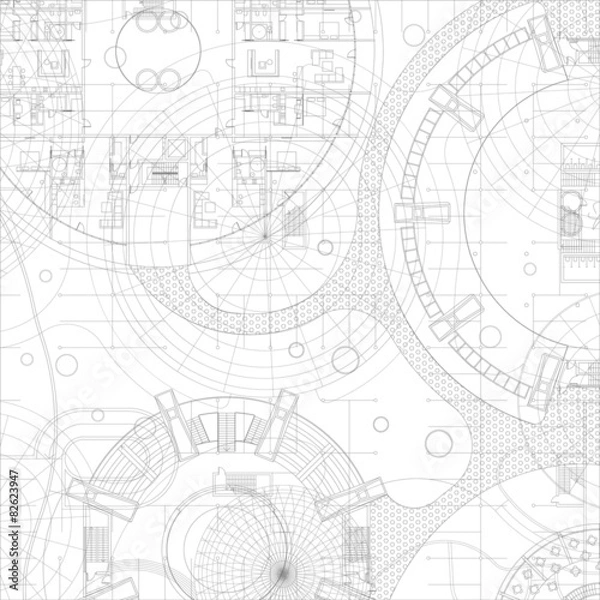 Fototapeta Architectural blueprint.