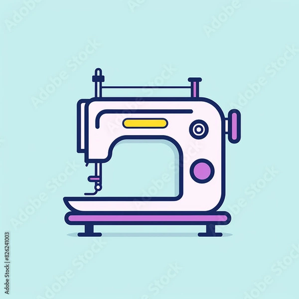 Fototapeta Sewing_Machine_Modern_Line_Icon_Vector_Line_Art_CuteI