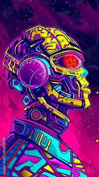 Fototapeta Illustrate a side view of towering