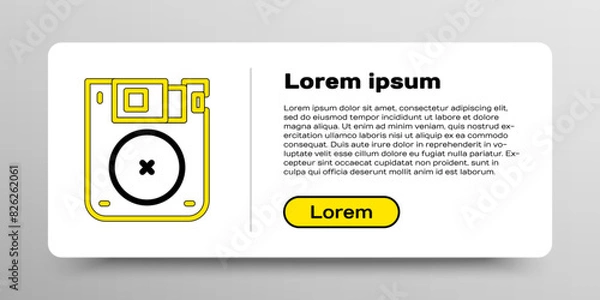Obraz Line Floppy disk for computer data storage icon isolated on white background. Diskette sign. Colorful outline concept. Vector